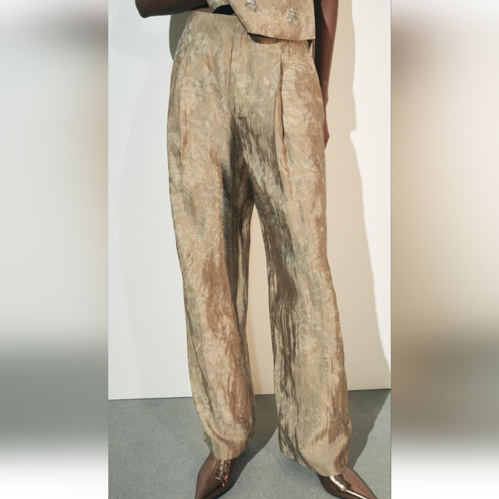 BNWT! Zara Embroidered Jaquard Pants Set - Picture 14 of 17